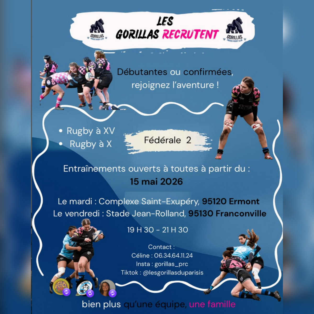 les Gorillas recrutent La saison prochaine se prépare dès maintenant…