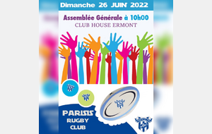 Assemblée Générale du Parisis rugby club le 26 juin 2022
