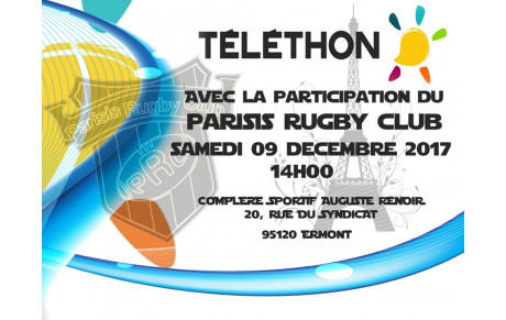 Téléthon 2017 avec la participation du Parisis Rugby Club à ERMONT