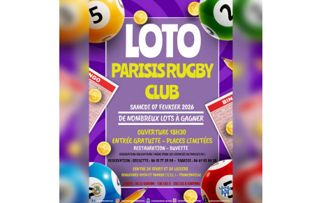 Le Parisis Rugby Club revient en force avec son LOTO LÉGENDAIRE !